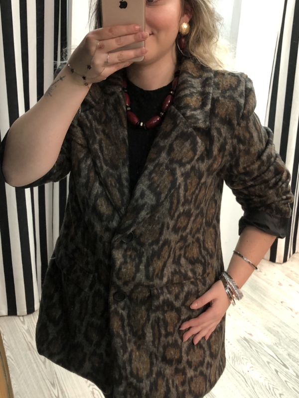 LEOPAR KAE DOKULU BLAZER CEKET
