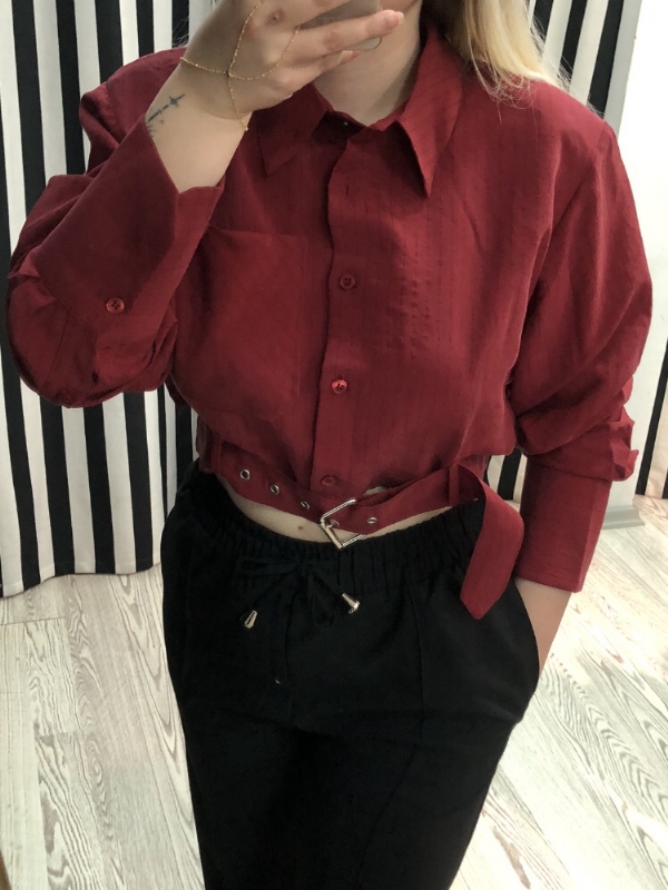 BORDO ZGL KEMERL CROP GMLEK