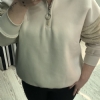 PELU DETAYLI YARIM FERMUARLI SWEAT